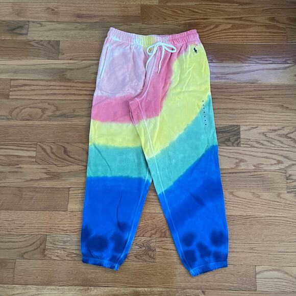 NWT $128 Polo Ralph Lauren Women’s Tie Dye Terry Jogger Sweatpants Medium M - Picture 1 of 11